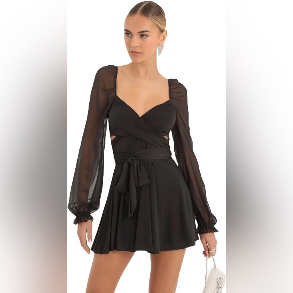 Lucy in the sky a line puffed sleeve formal dress